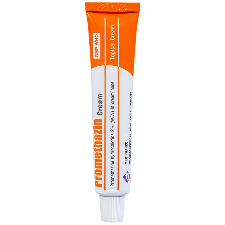 Kem bôi da Promethazin 2% Medipharco điều trị ngứa sẩn, mày đay, côn trùng đốt (1 tuýp x 10g) 