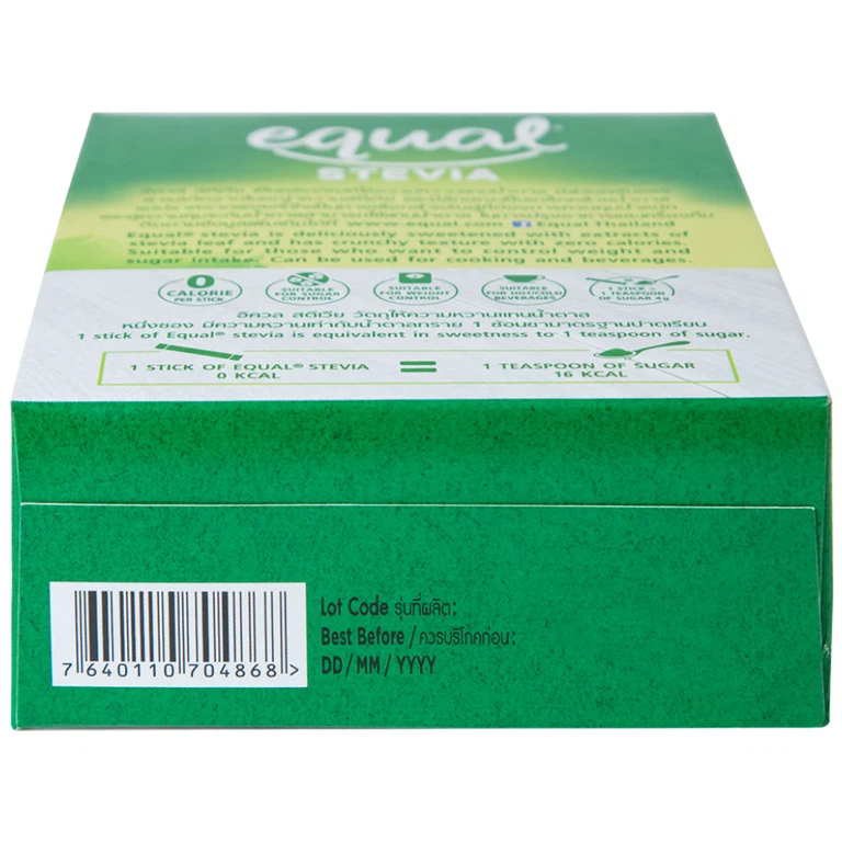 Đường ăn kiêng cỏ ngọt Equal Stevia No Calorie Sweetener (40 gói x 80g)