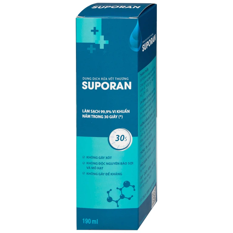 Dung dịch rửa vết thương Suporan 190ml CZ Pharma rửa sạch vết thương bên ngoài da
