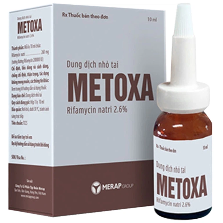 Dung dịch nhỏ tai Metoxa Merap điều trị nhiễm trùng tai (10ml)