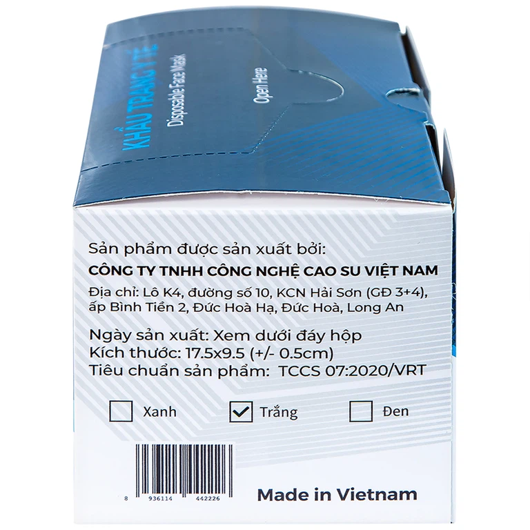 Khẩu trang y tế Naturecare màu trắng 3 lớp hỗ trợ ngăn khói, bụi, kháng khuẩn (50 cái)