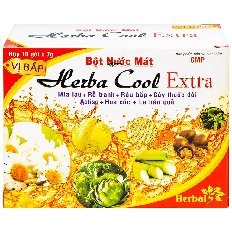 Bột nước mát Herbal Cool Extra thanh nhiệt, mát gan, lợi tiểu (10 gói)