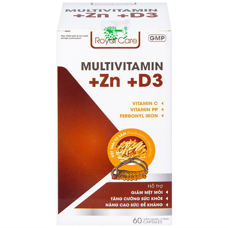 Viên uống Multivitamin +Zn +D3 Royal Care hỗ trợ tăng cường sức khỏe, nâng cao sức đề kháng (60 viên)