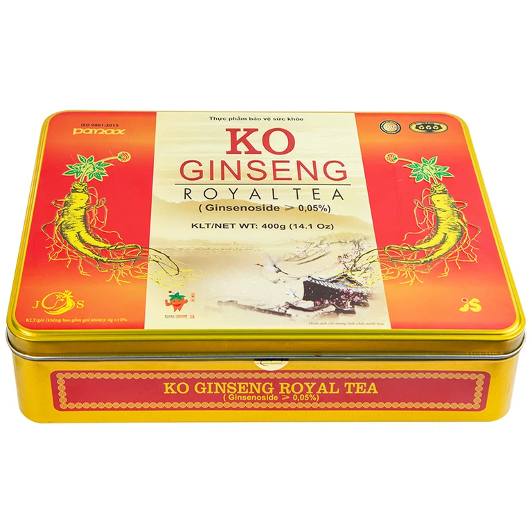 Trà nhân sâm KO Ginseng Royal Tea tăng cường sức khỏe, nâng cao sức đề kháng (10 hộp lẻ x 10 gói x 400g)