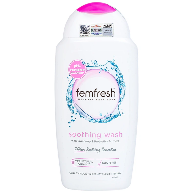 Dung dịch vệ sinh phụ nữ Femfresh Soothing Wash làm sạch, khử mùi hôi, làm thơm vùng kín (250ml)