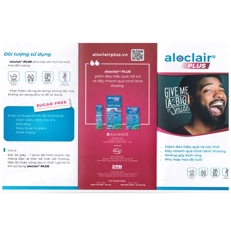 Gel bôi Aloclair Plus Gel giảm đau, kháng viêm và lành viêm loét khoang miệng (8ml)