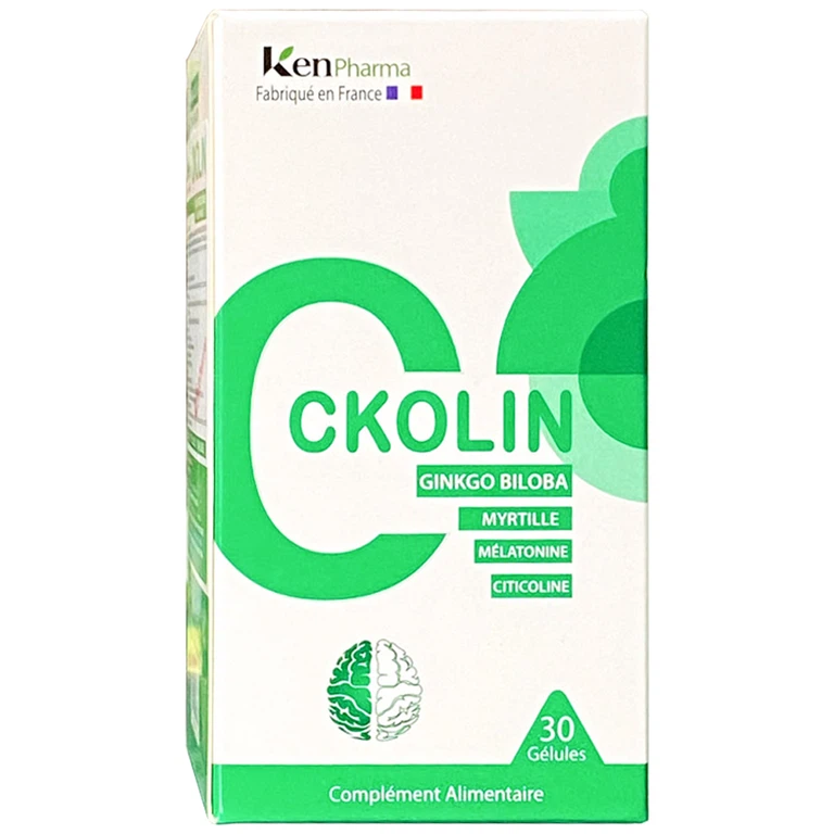 Viên uống Ckolin Ginkgo Biloba 100mg Kenpharma tăng cường tuần hoàn não (30v)