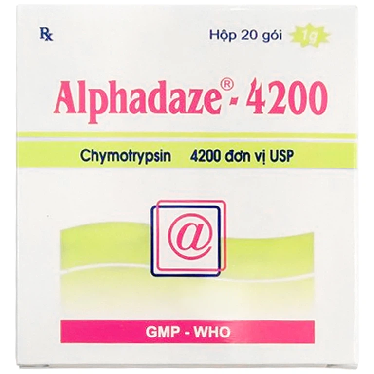 Thuốc Alphadaze-4200 Usa-Nic điều trị các trường hợp phù nề do chấn thương, bong gân (20 gói x 1g)