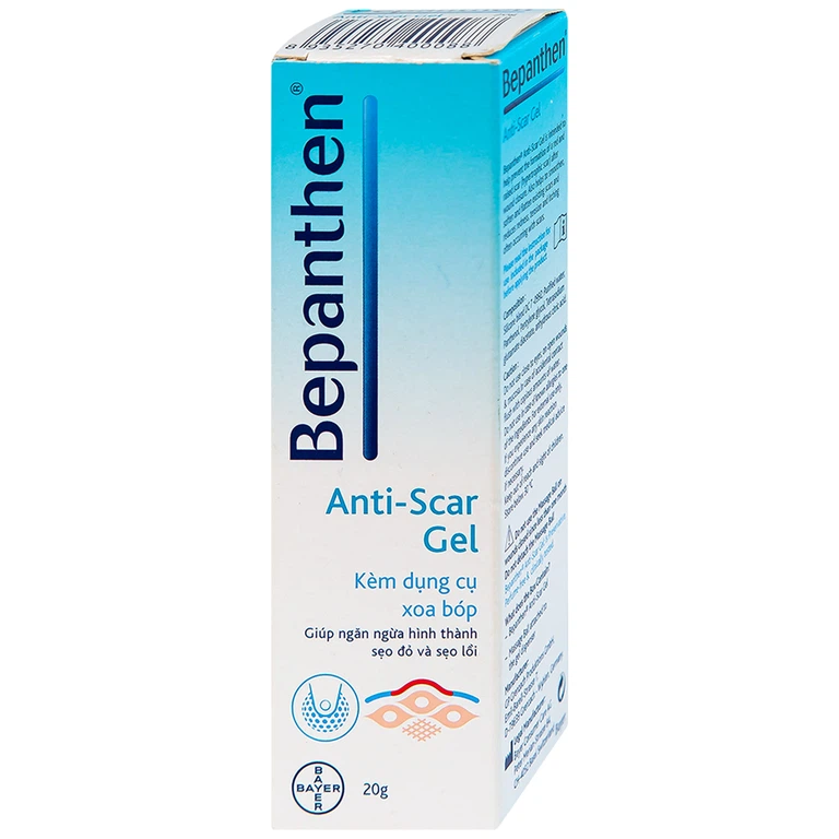 Gel trị sẹo Bepanthen Anti-Scar ngăn ngừa hình thành sẹo đỏ và sẹo lồi (20g)