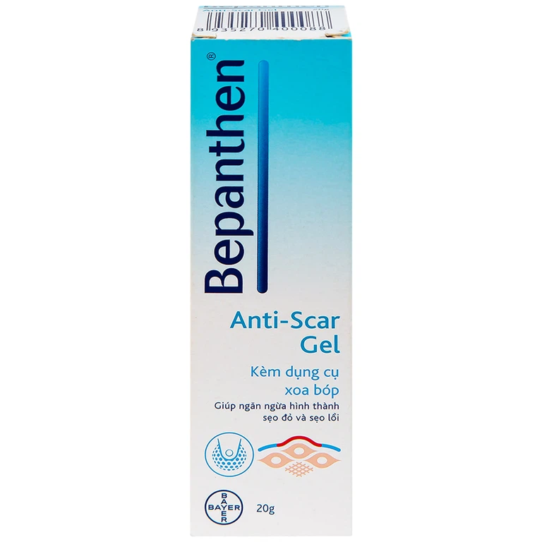 Gel trị sẹo Bepanthen Anti-Scar ngăn ngừa hình thành sẹo đỏ và sẹo lồi (20g)