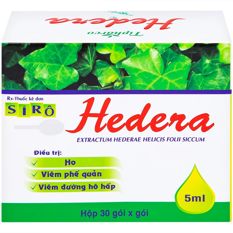 Siro Hedera Tipharco điều trị ho, viêm phế quản, viêm đường hô hấp (30 gói x 5ml)