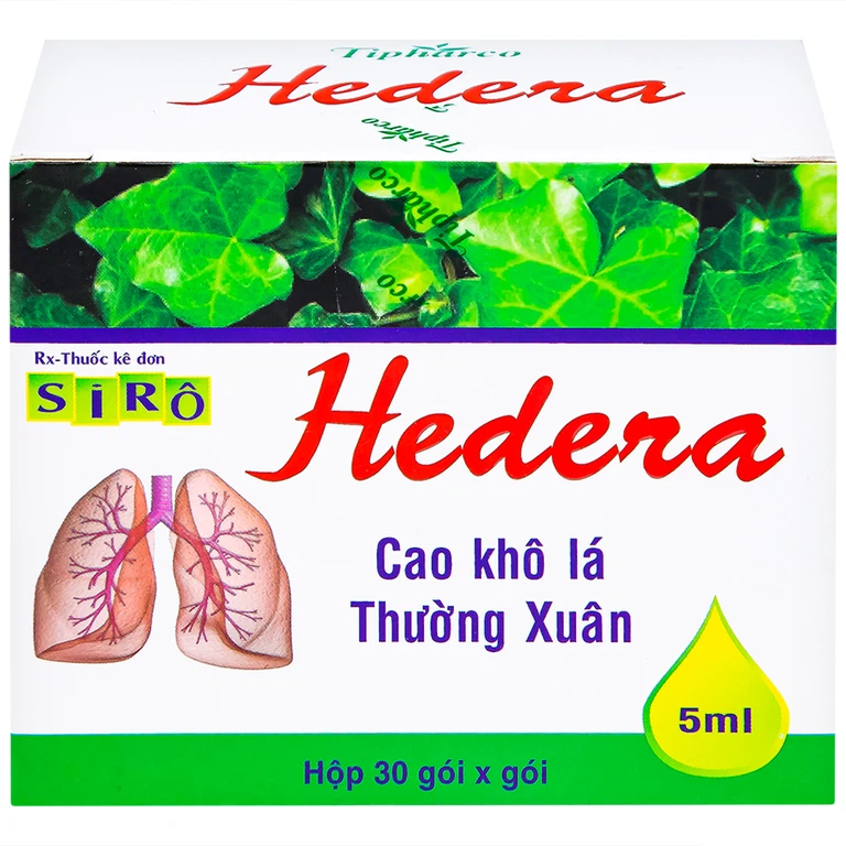 Siro Hedera Tipharco điều trị ho, viêm phế quản, viêm đường hô hấp (30 gói x 5ml)