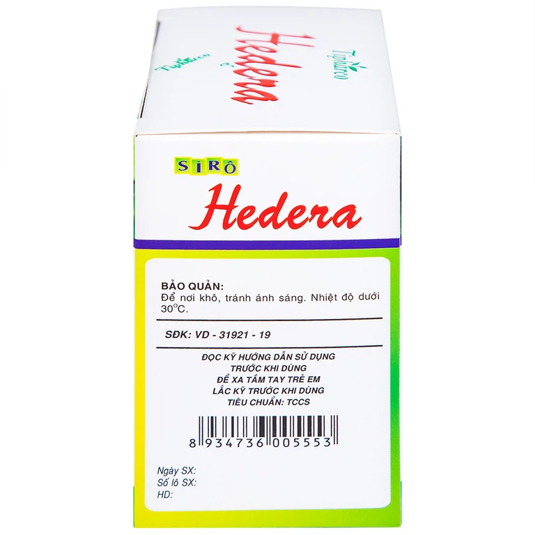 Siro Hedera Tipharco điều trị ho, viêm phế quản, viêm đường hô hấp (30 gói x 5ml)