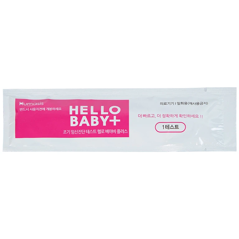 Que thử thai Hello Baby Plus Humasis cho kết quả nhanh trong 3 phút (1 que) 