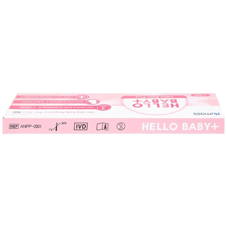 Que thử thai Hello Baby Plus Humasis cho kết quả nhanh trong 3 phút (1 que) 