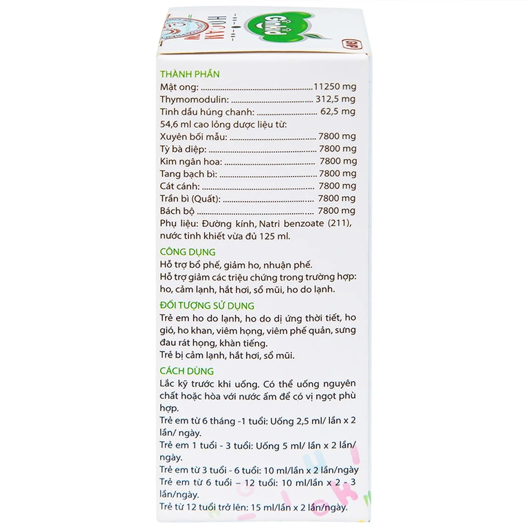 Siro Ginkid Ho Cam NEW bổ sung vitamin và khoáng chất, tăng cường sức đề kháng (80ml)