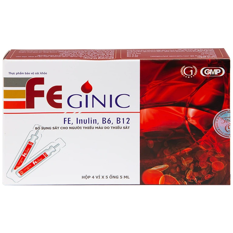 Dung dịch Feginic bổ sung sắt cho người thiếu máu do thiếu sắt (4 vỉ x 5 ống x 5ml)