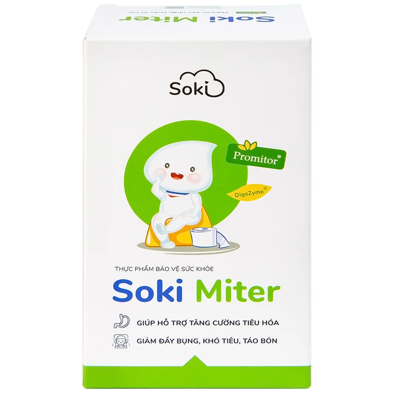 Bột hòa tan Soki Miter giúp hỗ trợ tăng cường tiêu hóa, giảm đầy bụng (20 gói)