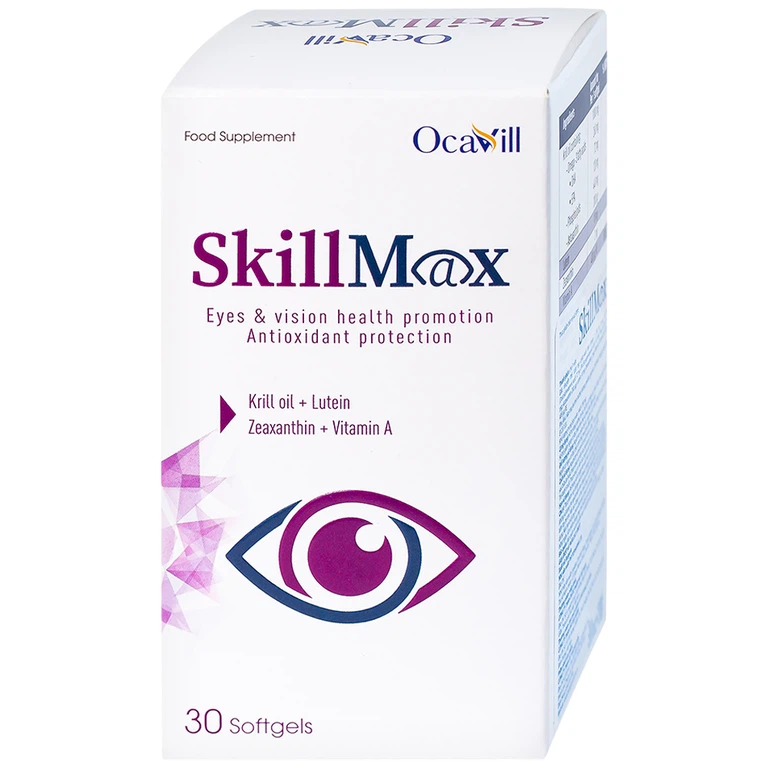 Viên uống SkillMax OCAVILL hỗ trợ tăng cường thị lực, cải thiện các triệu chứng khô mắt (Hộp 30 viên)