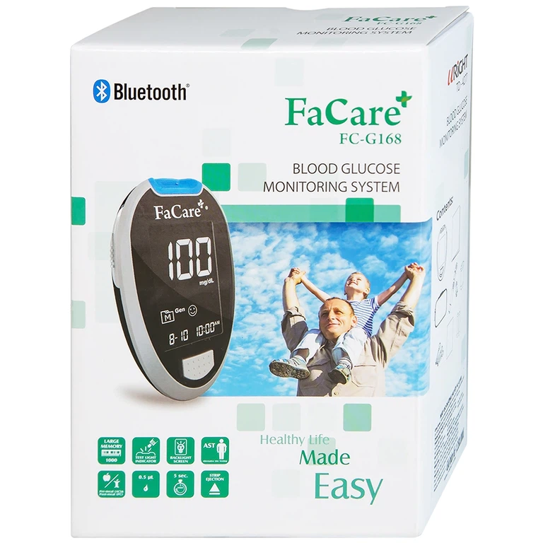 Máy đo đường huyết FaCare+ FC-G168 Bluetooth hỗ trợ đo nồng độ đường huyết trong máu