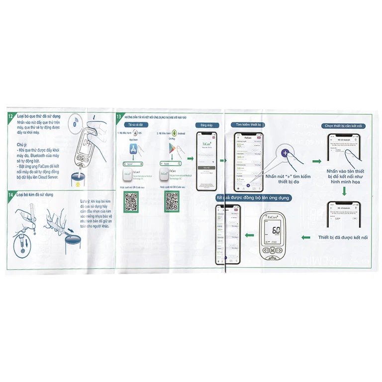 Máy đo 5 in 1 FaCare+ FC-M168 (TD-4216) Bluetooth hỗ trợ đo Cholesterol, Acid Uric, Glucose 