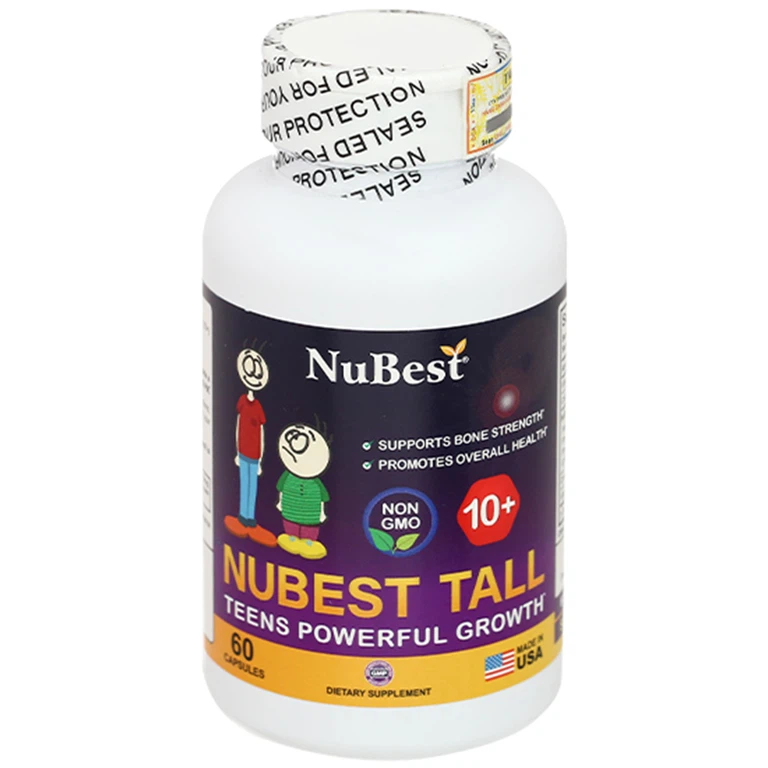 Viên uống Nubest Tall 10+ bổ sung Canxi và vitamin D (60 viên)