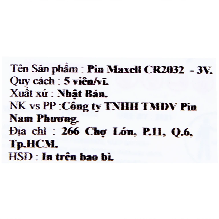 Pin Maxell Lithium CR2032 - 3V cung cấp điện năng ổn định cho thiết bị (20 vỉ x 5 viên)