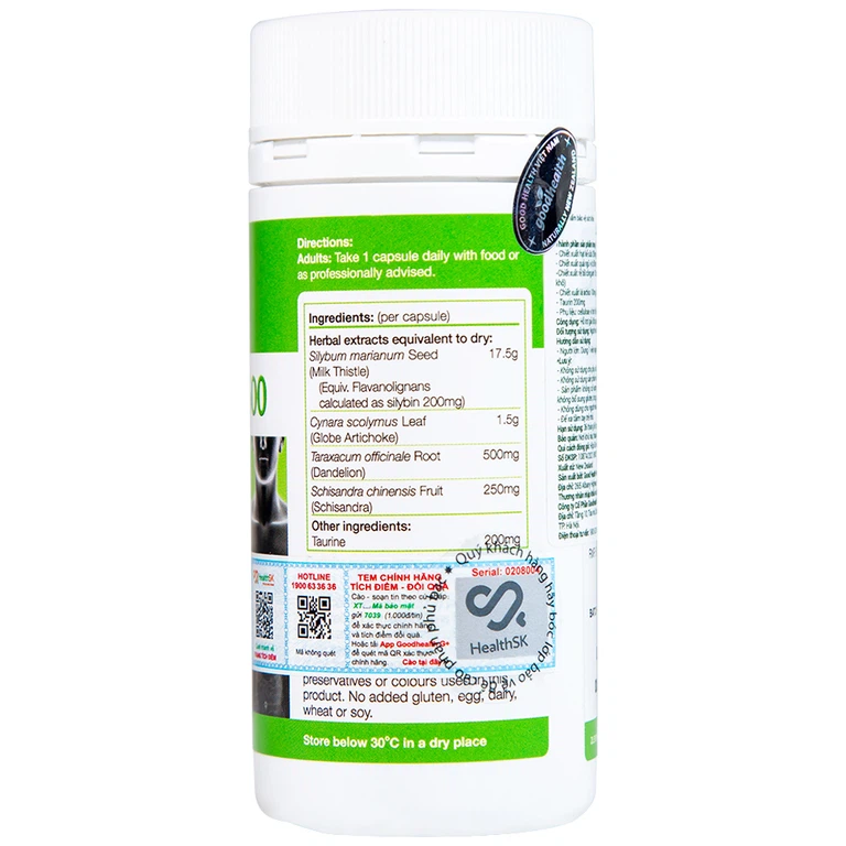 Viên uống Liver Tonic 17500 GoodHealth hỗ trợ giải độc gan (60 viên)