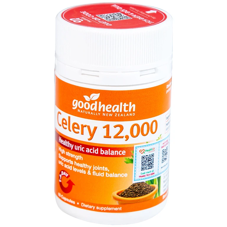 Viên uống Celery 12000 GoodHealth hỗ trợ giảm acid uric cho người bị gout (60 viên)