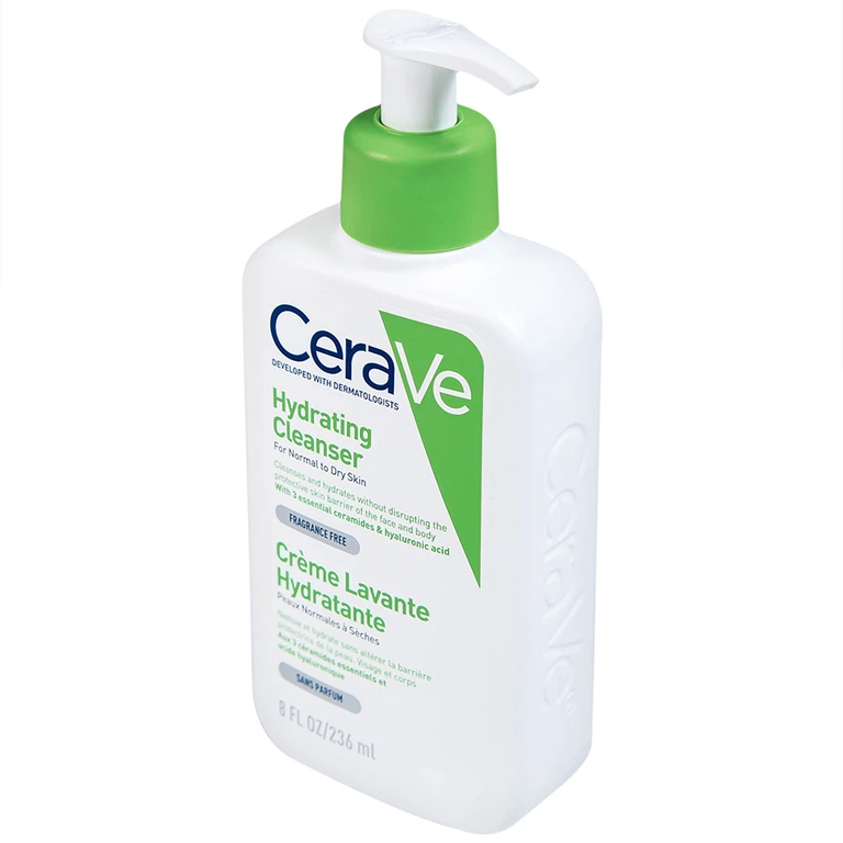 Sữa rửa mặt Cerave Hydrating Cleanser giúp làm sạch sâu dành cho da thường, da khô (236ml)