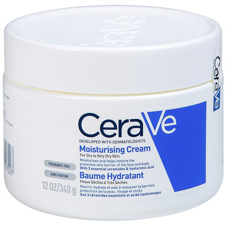 Kem dưỡng ẩm dành cho da khô Cerave Moisturising Cream bảo vệ da mặt và toàn thân (340g)