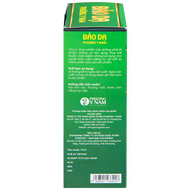 Dung dịch Bảo Dạ Phương Y Nam hỗ trợ giảm acid dịch vị, bảo vệ niêm mạc dạ dày (15 gói x 15ml)