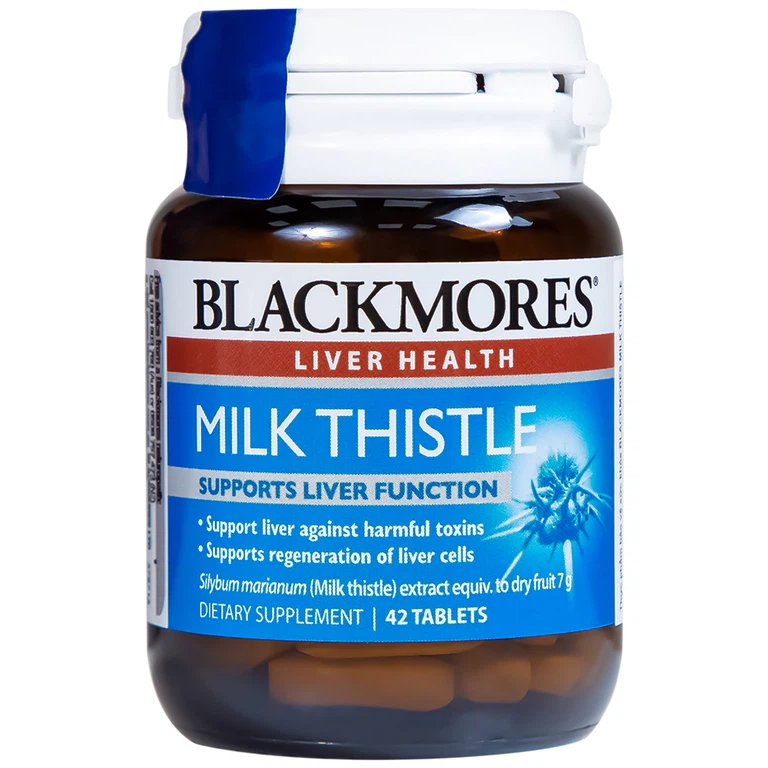 Viên uống Blackmores Milk Thistle hỗ trợ quá trình phục hồi tế bào gan, bảo vệ gan (42 viên)
