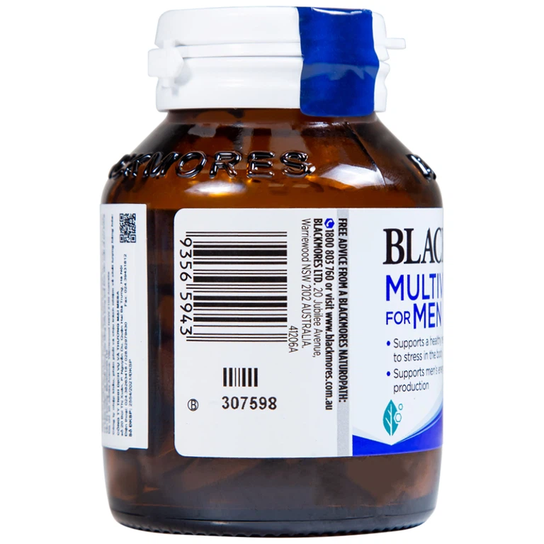Viên uống Blackmores Multivitamin For Men cung cấp vitamin, khoáng chất (50 viên)