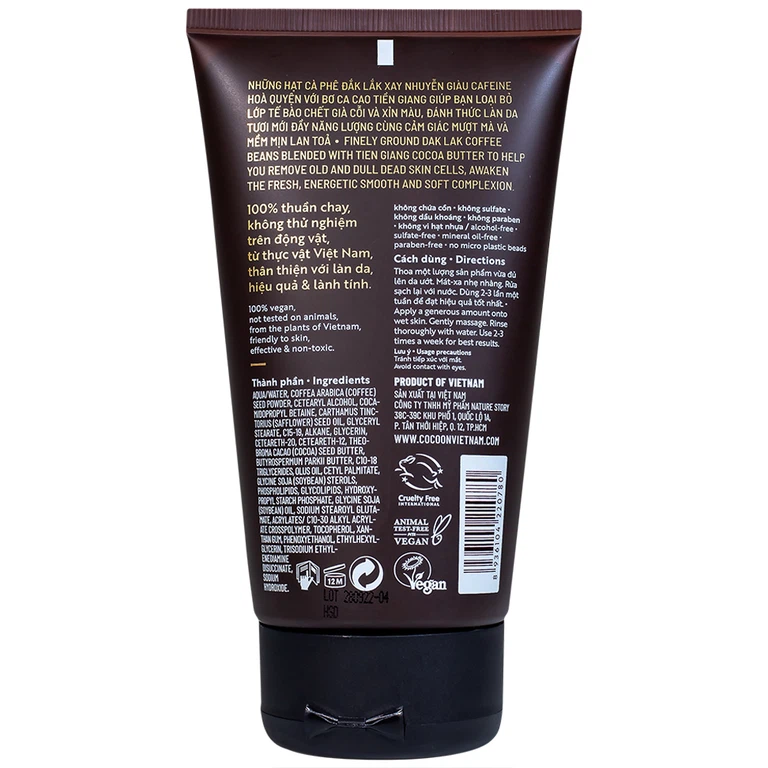 Cà phê Đắk Lắk Cocoon làm sạch da chết trên mặt (150ml)