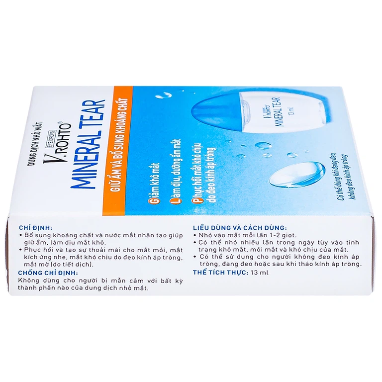 Dung dịch nhỏ mắt V.Rohto Mineral Tear giữ ẩm và bổ sung khoáng chất (13ml)