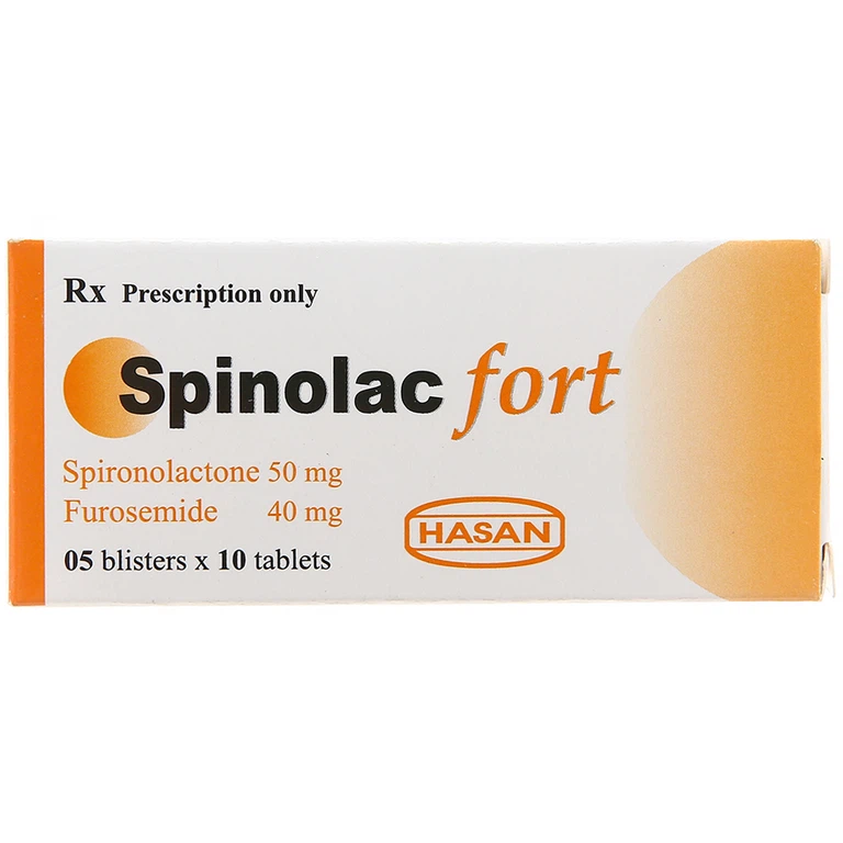 Thuốc Spinolac Fort Hasan điều trị xơ gan, suy tim sung huyết mạn tính (5 vỉ x 10 viên)