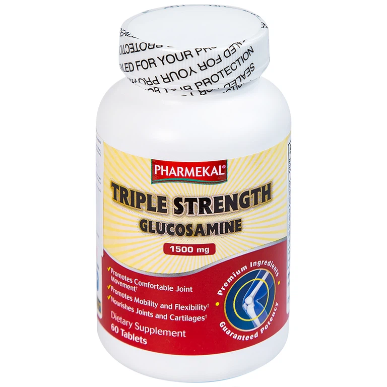 Viên uống Triple Strength Glucosamine 1500mg Pharmekal bổ sung dưỡng chất cho khớp (60 viên)
