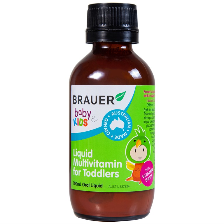 Siro Brauer Baby & Kids Liquid Multivitamin For Toddlers bổ sung một số vitamin và khoáng chất (100ml)