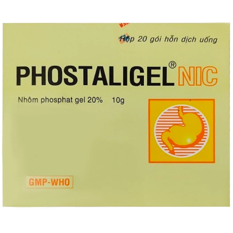 Thuốc Phostaligel Nic Pharma điều trị viêm thực quản, viêm dạ dày cấp và mạn tính (20 góI)