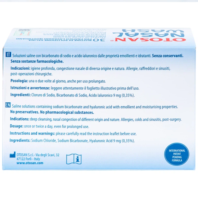 Bộ rửa xoang mũi Otosan Nasal Wash làm sạch sâu, hồi phục chứng viêm mũi dị ứng (1 kít + 30 gói)