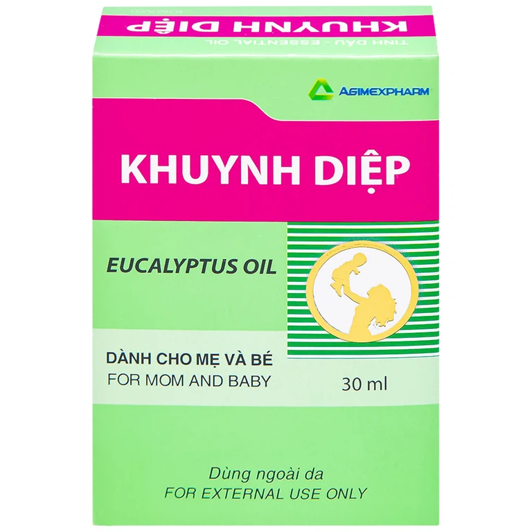 Tinh dầu Khuynh Diệp Eucalyptus Oil Agimexpharm ấm da vùng xoa, dùng massage thư giãn dành cho mẹ và bé (30ml)