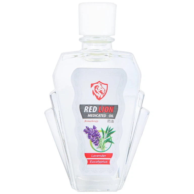 Dầu gió lăn Red Lion Medicated Oil White Agimexpharm ấm da vùng xoa, sử dụng massage hỗ trợ thư giãn (24ml)