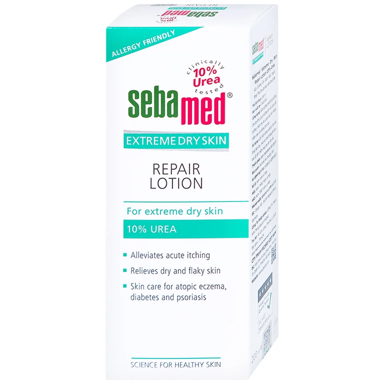 Sữa dưỡng ẩm giảm khô, ngứa, bong tróc cho da khô, viêm da cơ địa Sebamed Extreme Dry Skin Repair Lotion 10% Urea (200ml)