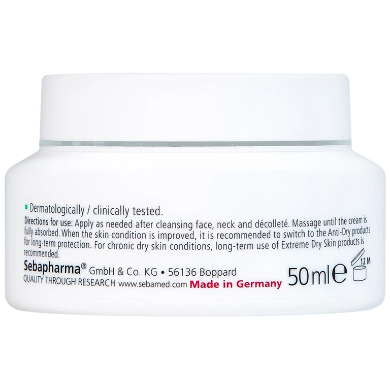 Kem Sebamed Extreme Dry Skin Relief Face Cream 5% dưỡng ẩm, làm dịu, phục hồi da khô, viêm da cơ địa (50ml)