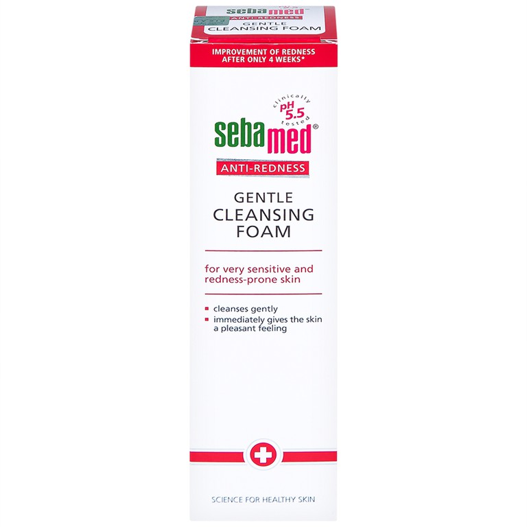 Sữa rửa mặt bọt cho da siêu nhạy cảm, phục hồi biến chứng da Sebamed Anti-Redness Gentle Cleansing Foam (150ml)