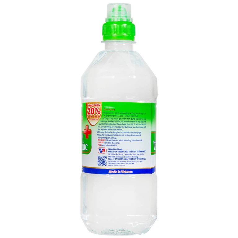 Nước muối Vĩnh Phúc Natriclorid 0.9% Smiles làm sạch răng, khử mùi hôi khoang miệng (600ml)