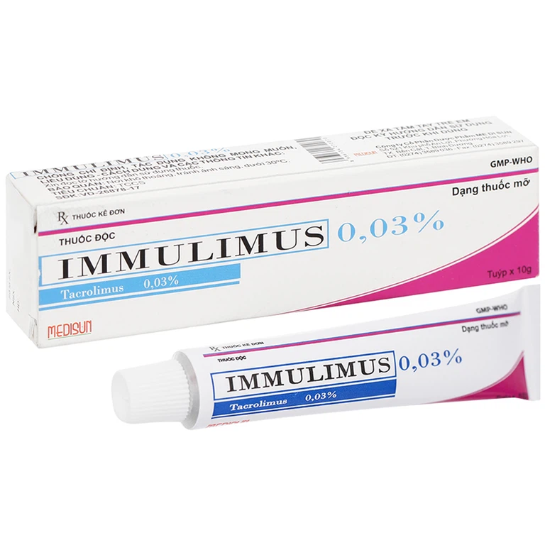 Thuốc Immulimus 0.03% Medisun điều trị cách quãng eczema dị ứng thể vừa hoặc thể nặng (10g)