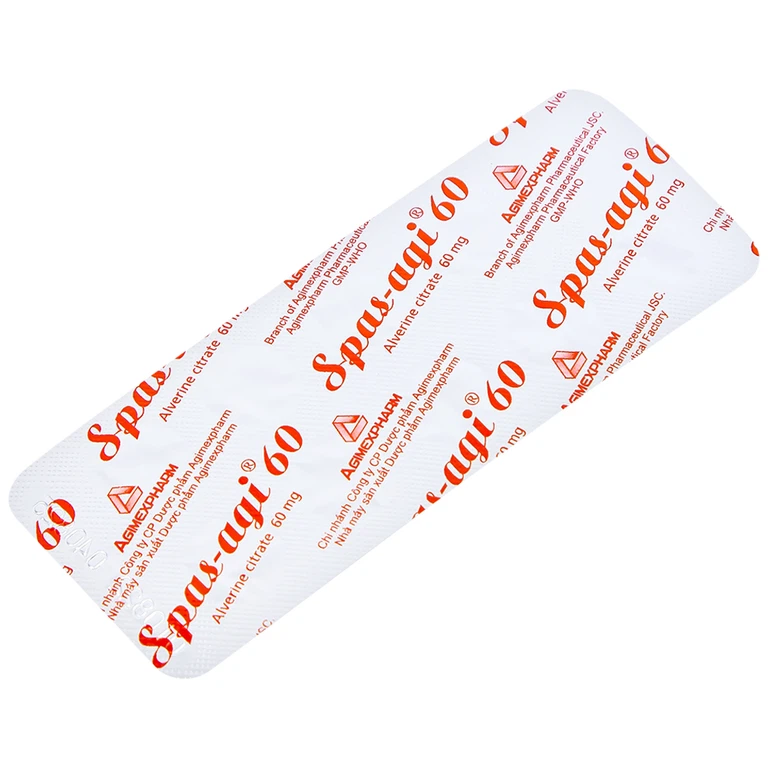 Thuốc Spas-agi 60 Agimexpharm điều trị chống đau do co thắt cơ trơn (60 viên)