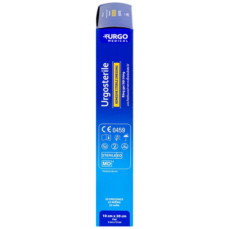 Băng gạc tiệt trùng Urgosterile 10cm x 20cm bảo vệ vết trầy xước, vết cắt, vết thương (20 miếng)